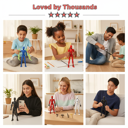 MerryXD 6 Pack Assembly Completed T13 Action Figure,Titan 13 Action Figure Dummy 13 Action Figure Lucky 13 Action Figure 3D Printed Multi-Jointed Movable, Nova 13 Action Figure Toy