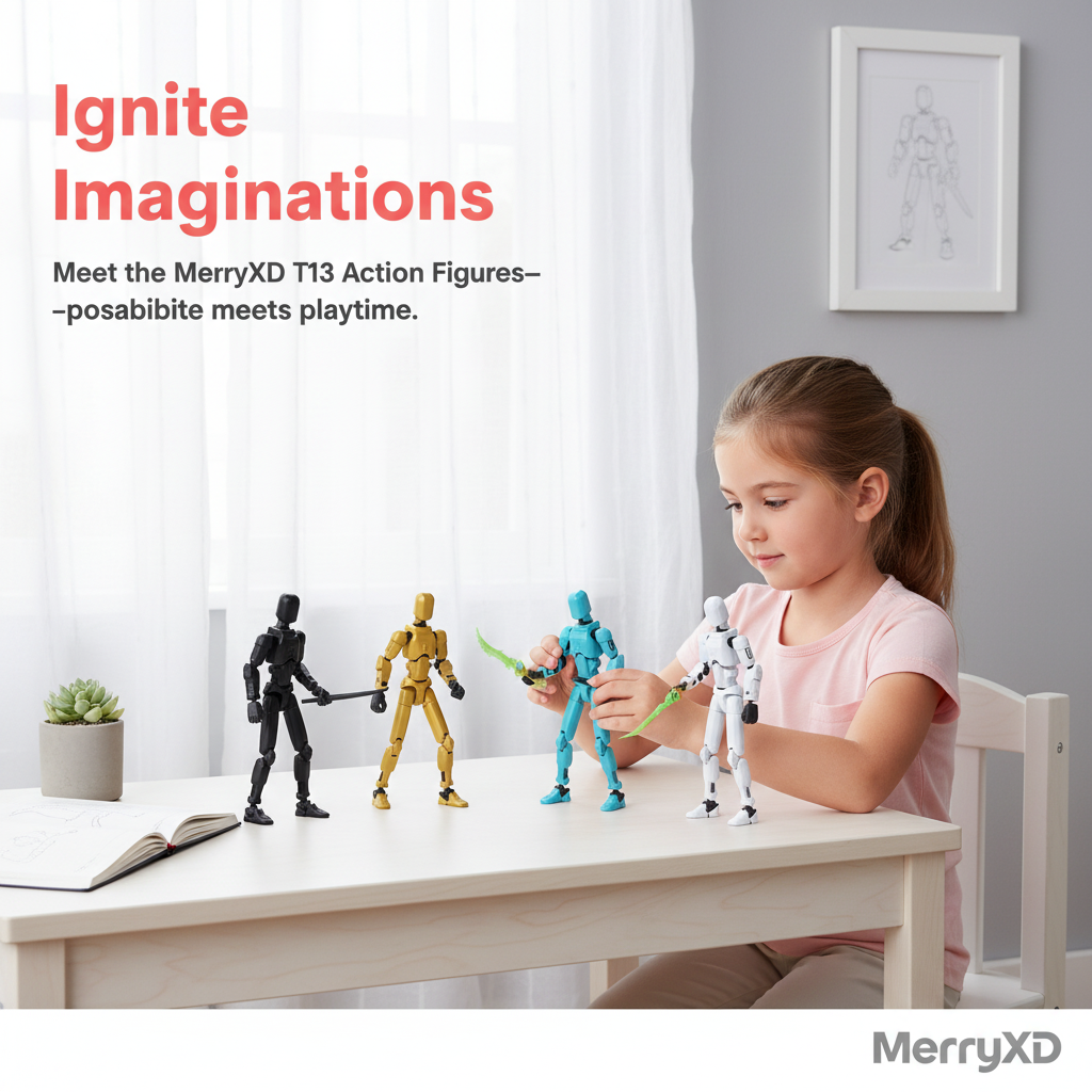 MerryXD 6 Pack Assembly Completed T13 Action Figure,Titan 13 Action Figure Dummy 13 Action Figure Lucky 13 Action Figure 3D Printed Multi-Jointed Movable, Nova 13 Action Figure Toy