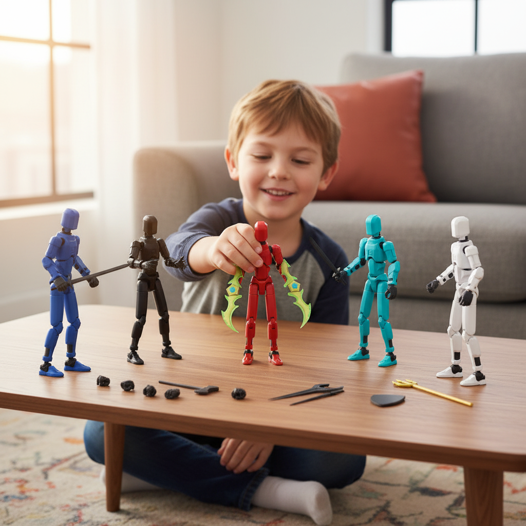 MerryXD 6 Pack Assembly Completed T13 Action Figure,Titan 13 Action Figure Dummy 13 Action Figure Lucky 13 Action Figure 3D Printed Multi-Jointed Movable, Nova 13 Action Figure Toy